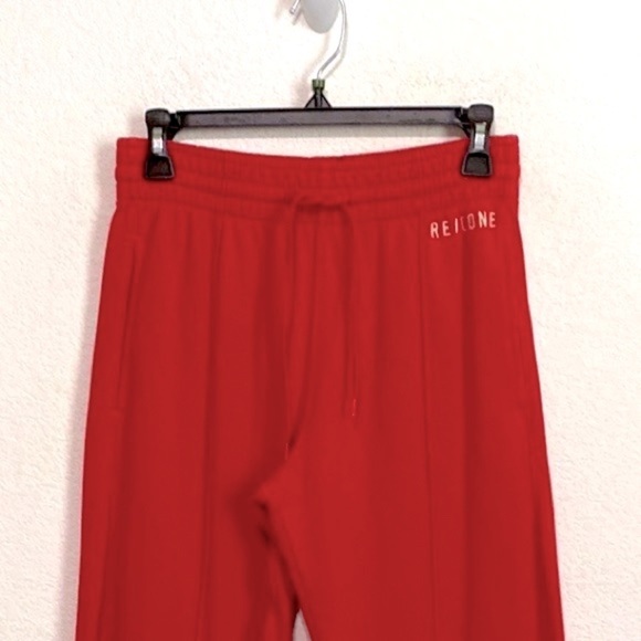 Re/Done Red Pockets High Rise Elastic Drawstring Waist Jogger Pants Size XS - Picture 3 of 8
